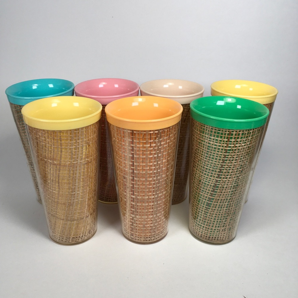 Vintage Raffiaware Tall Tumblers